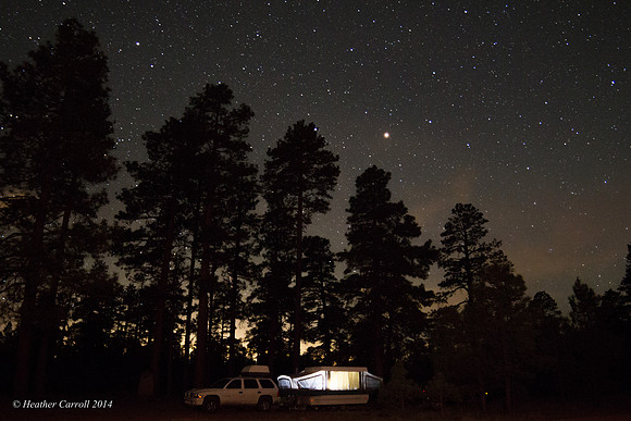 Camping with Friends at night